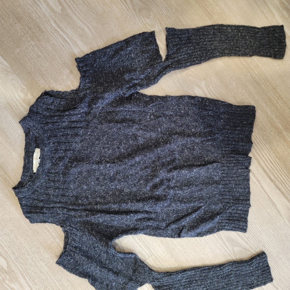 Gilded Intent Charcoal Off-the-Shoulder Sweater